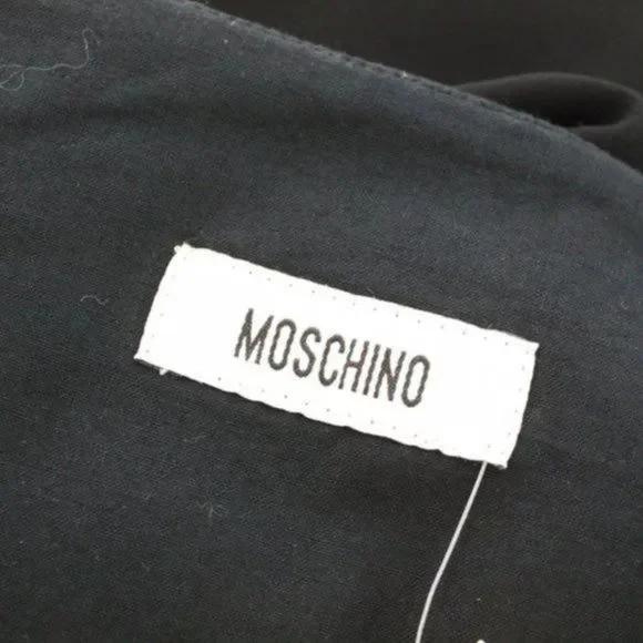 MOSCHINO Black Woven Cuffed Pants Size 6